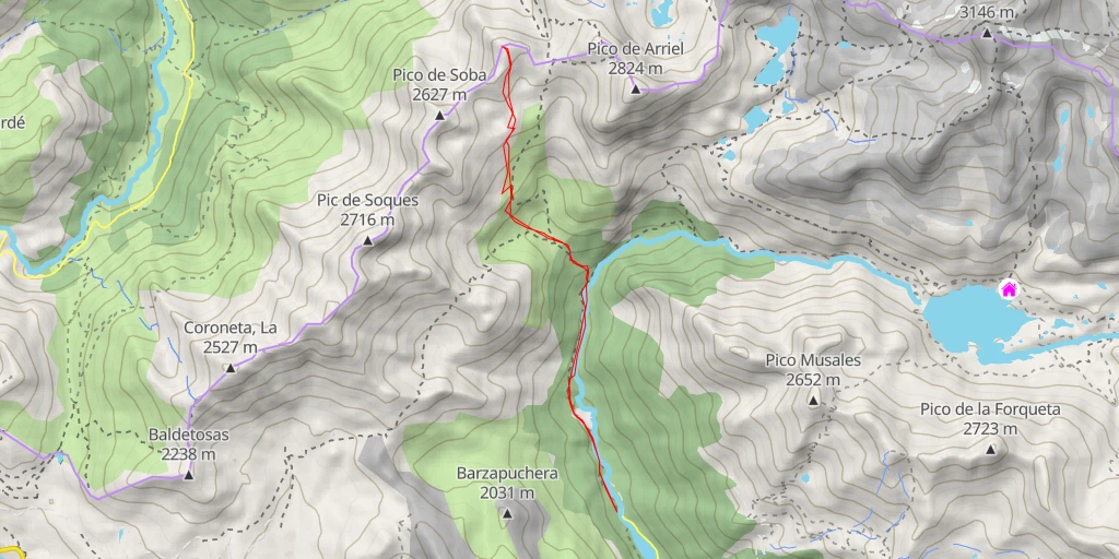 Map of the trail for Pic du col de Sobe depuis La Sarra