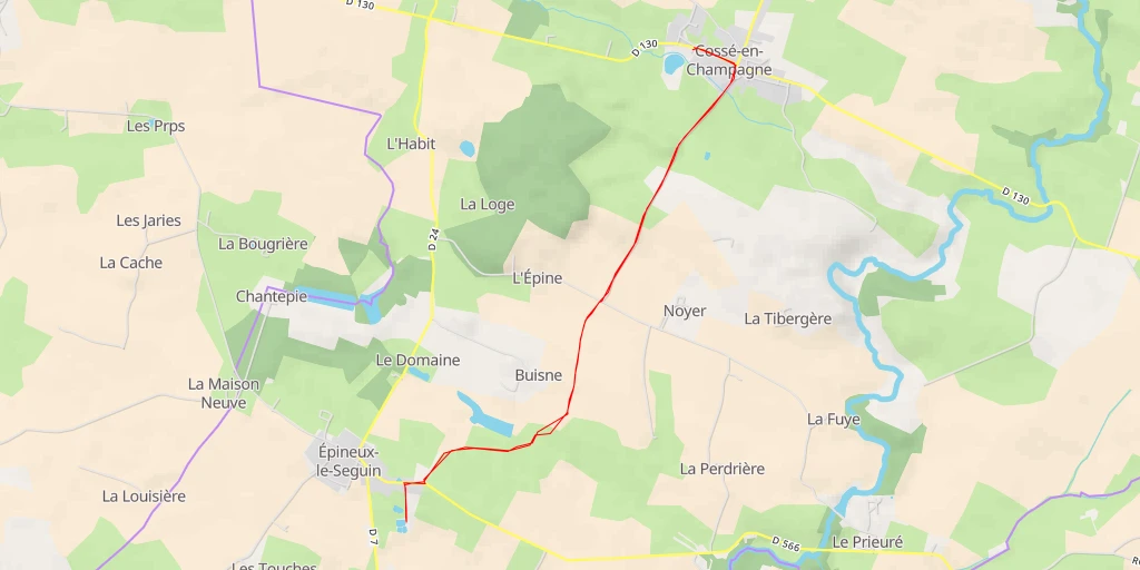 Carte de l'itinéraire :  Rue Croix de Pierre - Rue Croix de Pierre - Val-du-Maine