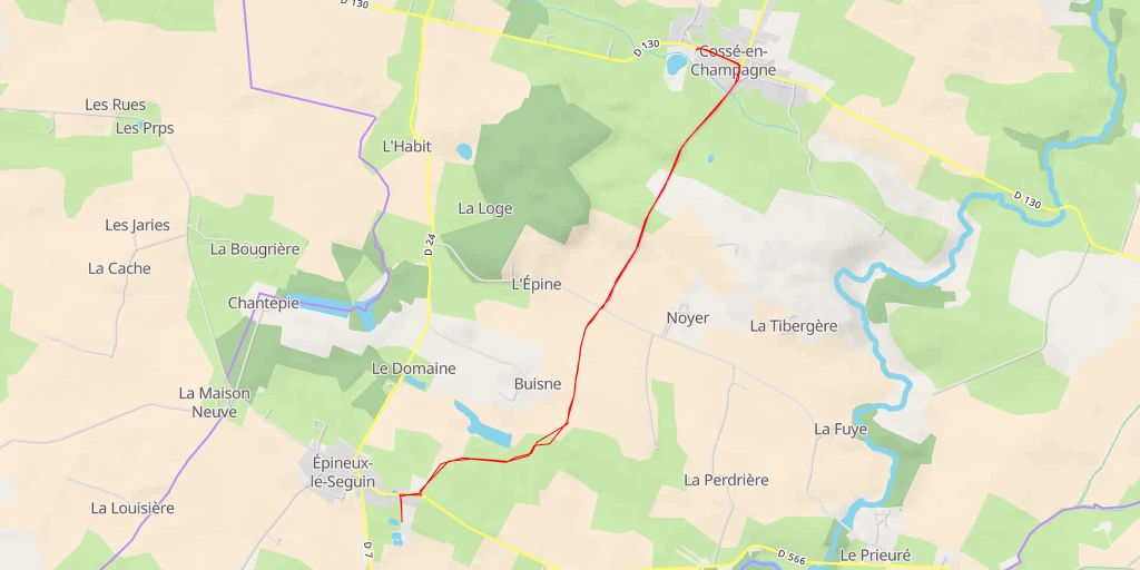 Carte de l'itinéraire :  Rue Croix de Pierre - Rue Croix de Pierre - Val-du-Maine