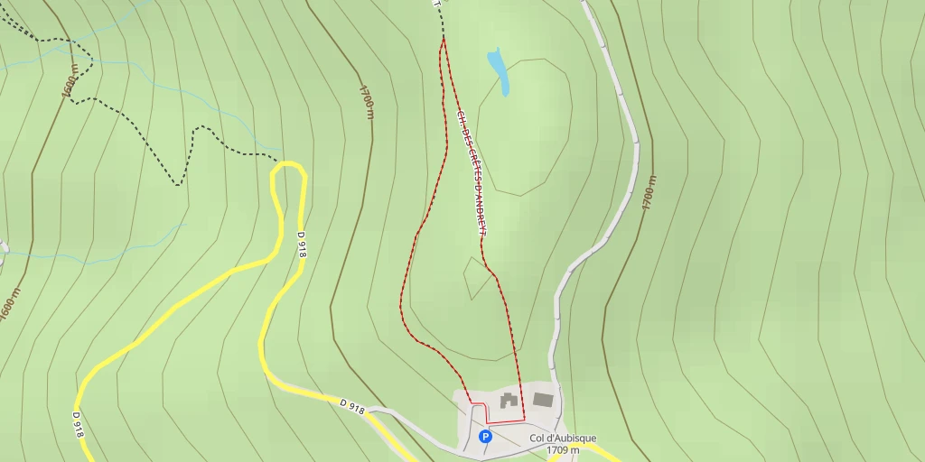 Carte de l'itinéraire :  Chemin des Crêtes d'Andreyt - Chemin des Crêtes d'Andreyt