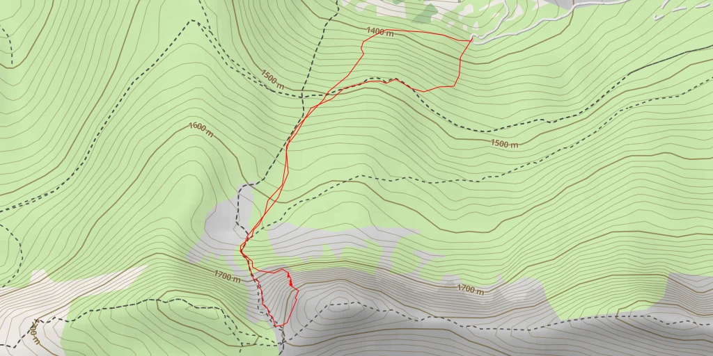 Map of the trail for Crête de Coos Les papillons des mers du sud