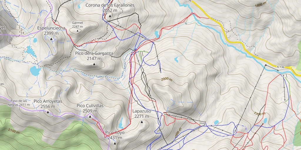 Map of the trail for Pico Culivillas Voie normale depuis le Corral de Las Mulas