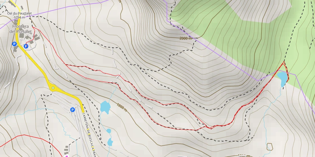 Map of the trail for Puerto Viejo de Sallent