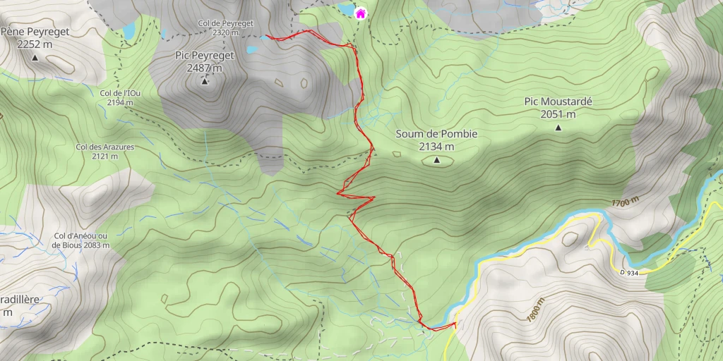 Carte de l'itinéraire :  Cirque Sud