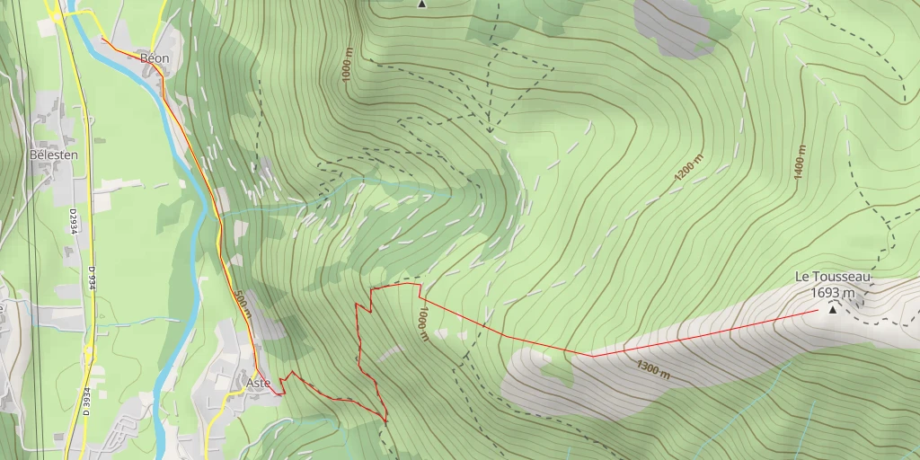 Carte de l'itinéraire :  Le Tousseau