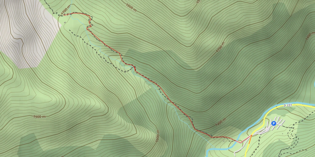 Carte de l'itinéraire :  Cabane d'Aule