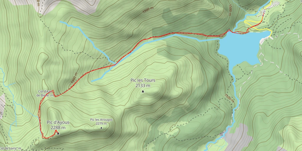 Carte de l'itinéraire :  Pic d'Ayous