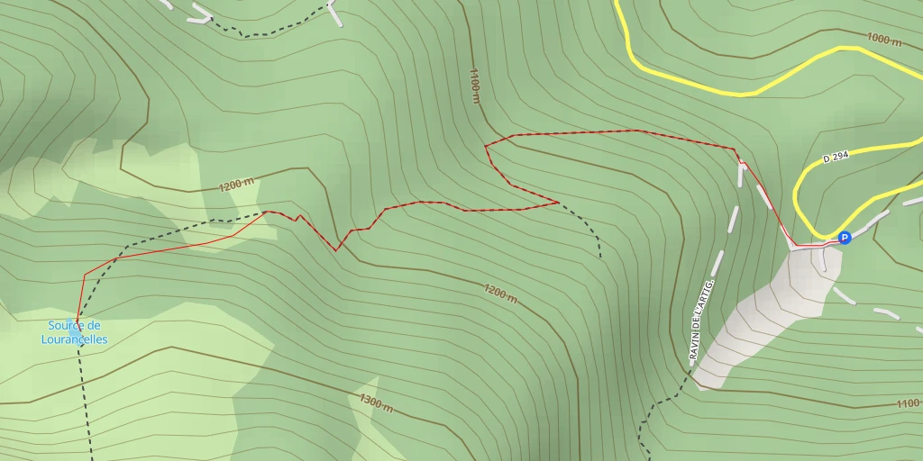 Map of the trail for Source de Lourancelles