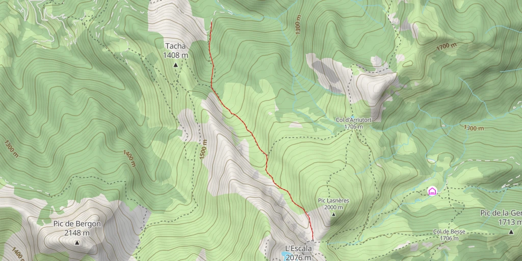 Carte de l'itinéraire :  Rocher des Taillandères