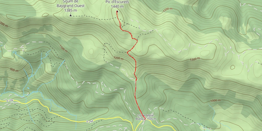 Carte de l'itinéraire :  Pic d'Escurets