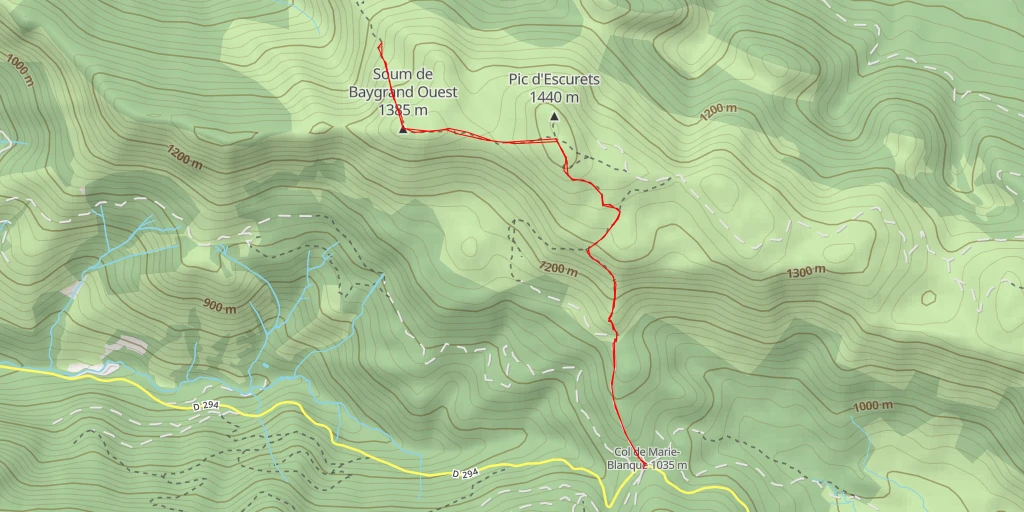 Map of the trail for Chemin de la Hourquette de Baygrand - Chemin de la Hourquette de Baygrand