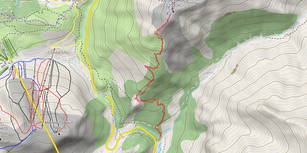 Carte de l'itinéraire :  A Raca