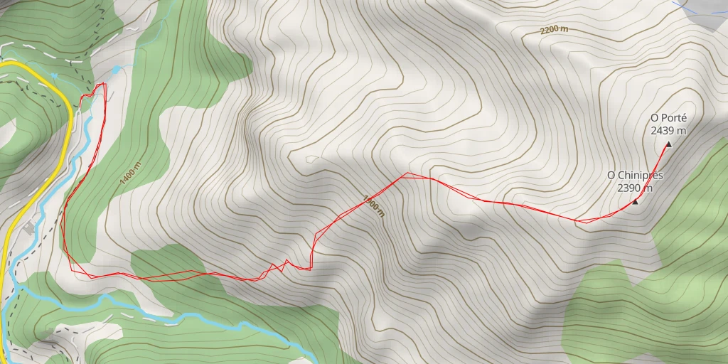 Map of the trail for O Porté