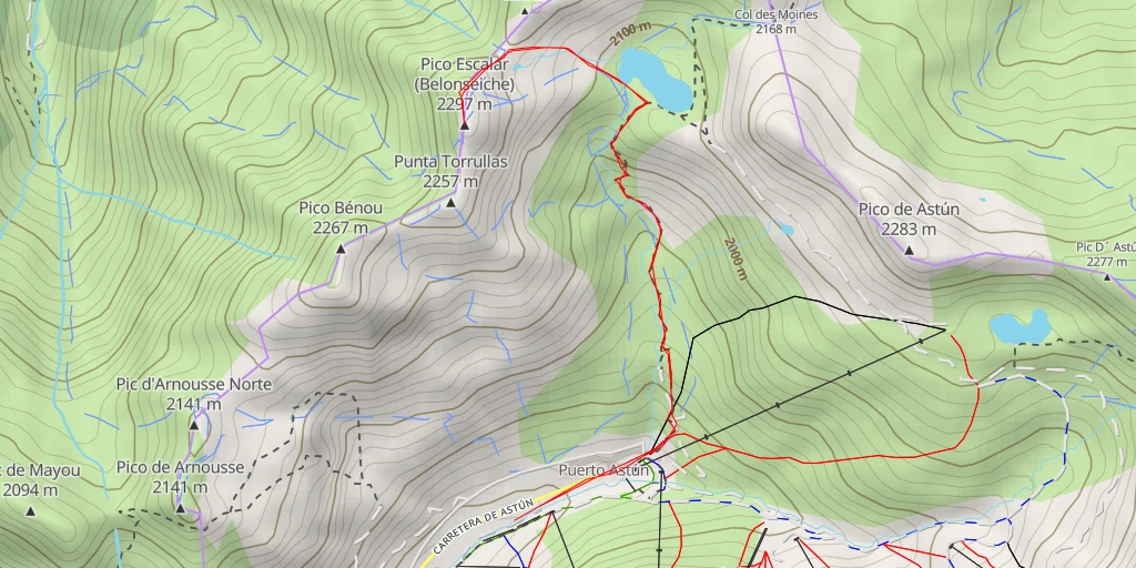 Carte de l'itinéraire :  Pico Escalar (Belonseiche)