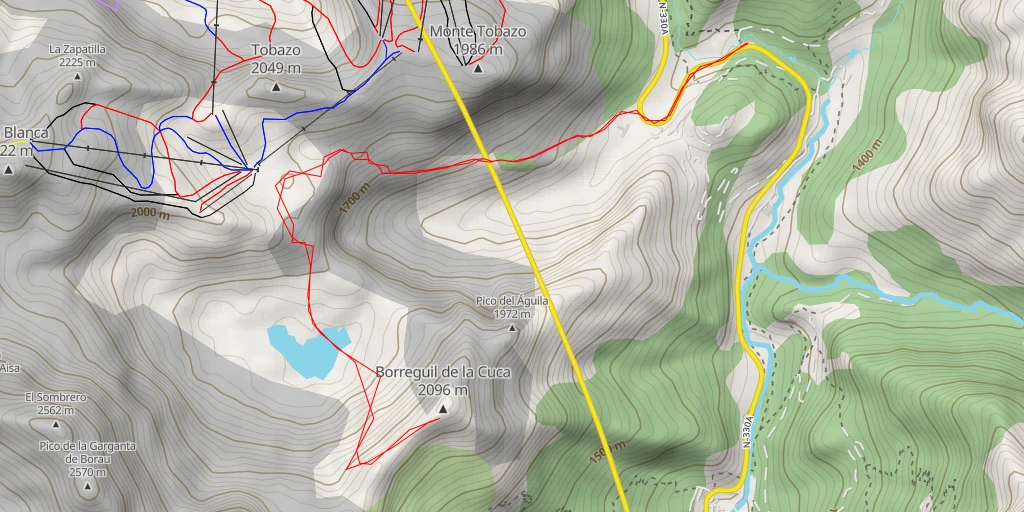 Map of the trail for Borreguil de la Cuca