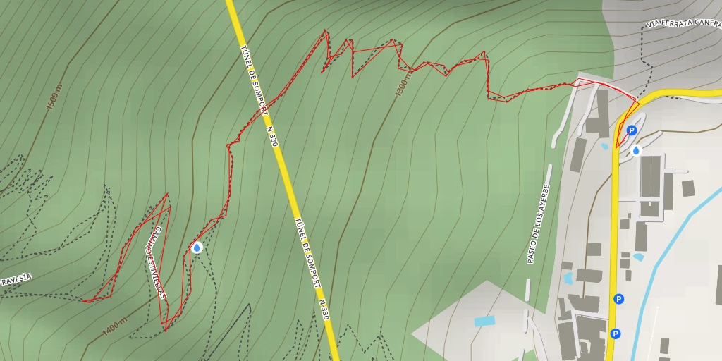 Map of the trail for 2° mirador