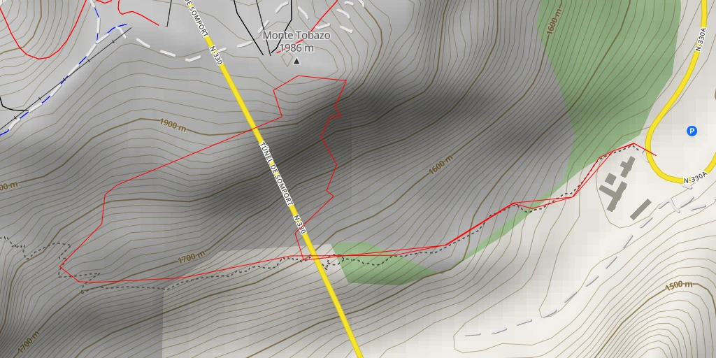 Map of the trail for El Tobazo Valle de Canfranc