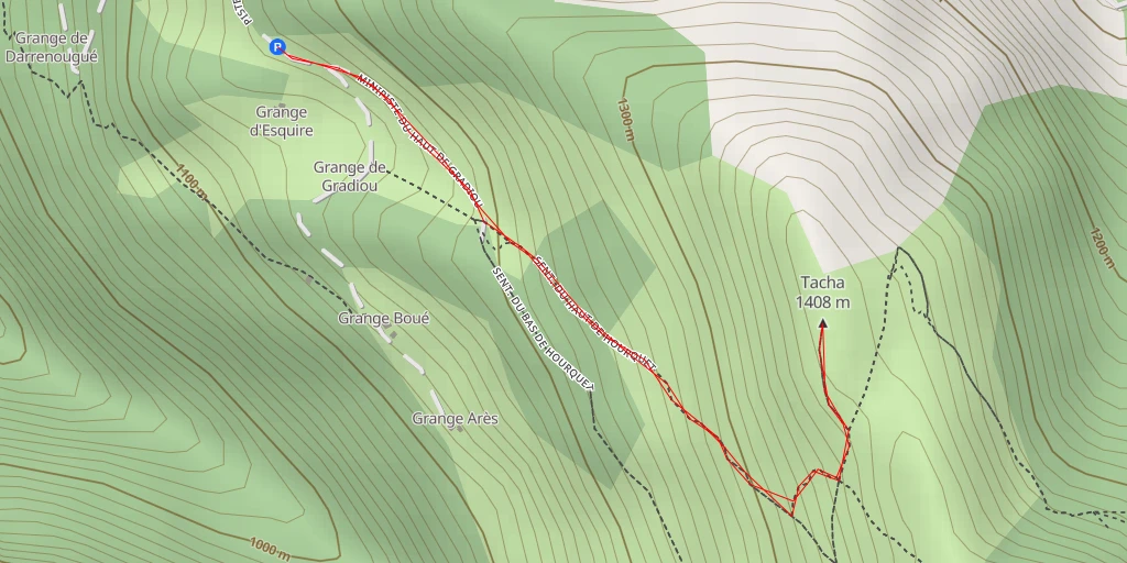 Map of the trail for Tacha