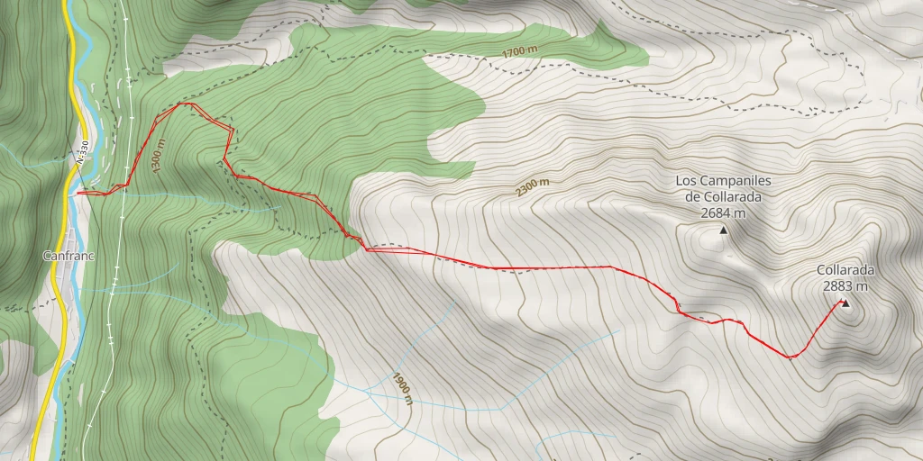 Carte de l'itinéraire :  Peña Collarada