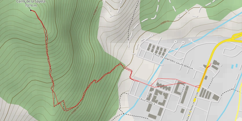 Map of the trail for Cerro de la Sayeta