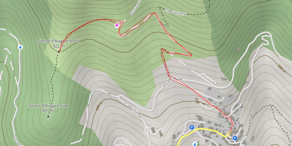 Map of the trail for Serrot d'Augare Nord