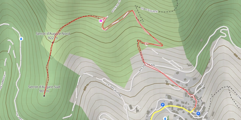 Map of the trail for Serrot d'Augare Sud