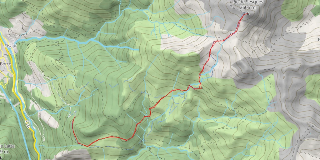 Map of the trail for L'Escarpu ou Pic de Sesques