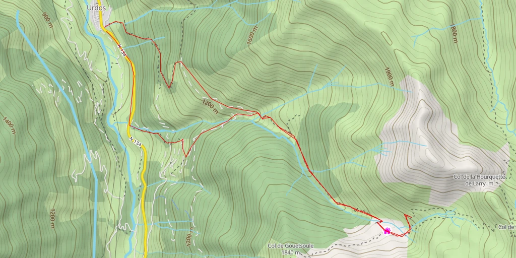 Carte de l'itinéraire :  Sentier du Col de Larry - Sentier du Col de Larry