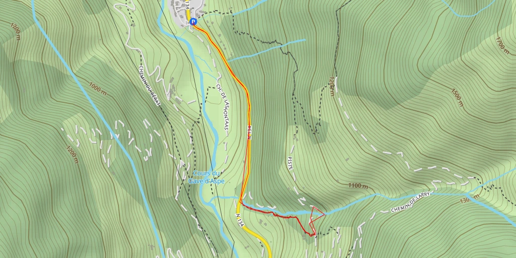 Carte de l'itinéraire :  Piste - Piste