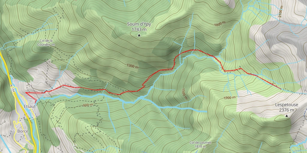 Map of the trail for Passage de Yèse à Sesques - Passage de Yèse à Sesques