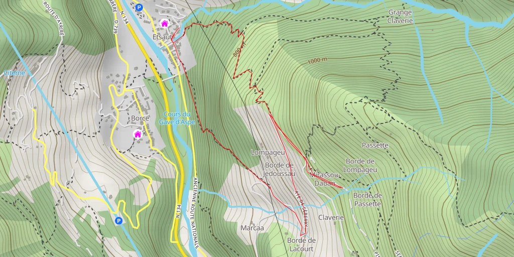 Map of the trail for Piste de Séberry - Piste de Séberry