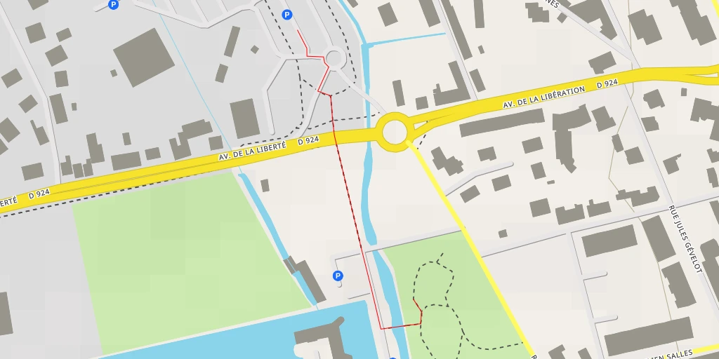 Map of the trail for Avenue de l'Hôtel de Ville