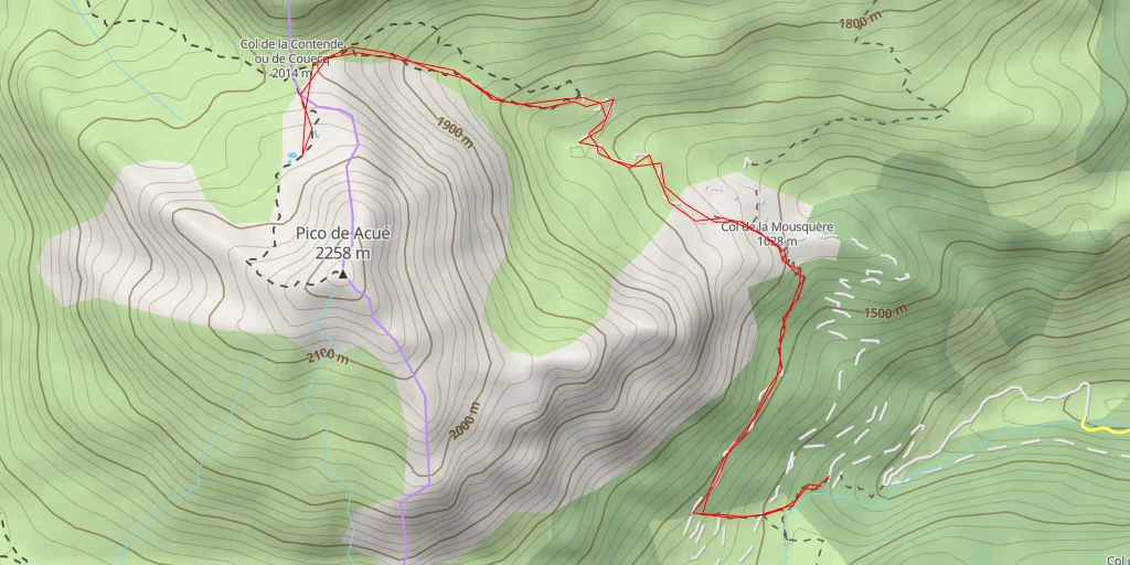 Carte de l'itinéraire :  Senda de Pico de Acué - Senda de Pico de Acué