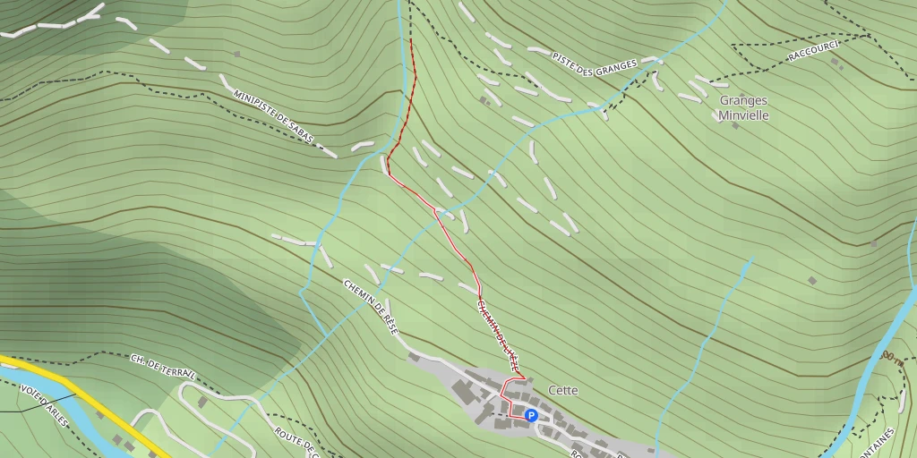 Map of the trail for Chemin de Lhèze - Chemin de Lhèze