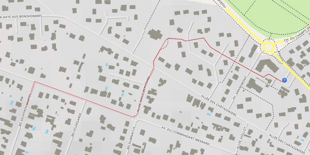 Map of the trail for Boulevard Geoffroy Martel