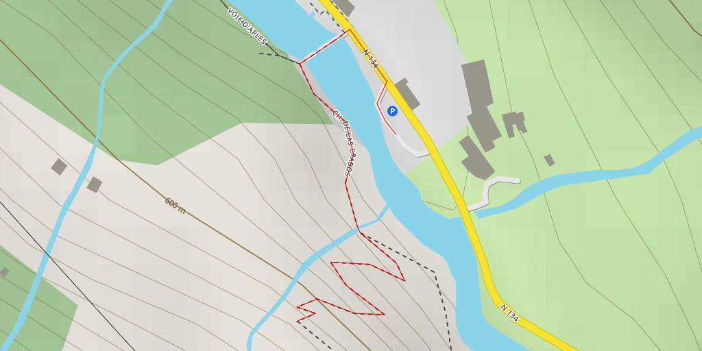 Map of the trail for Chemin de Las Crabos - Chemin de Las Crabos