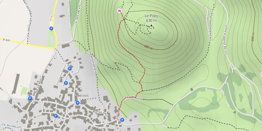 Map of the trail for Table d'Orientation du Poey