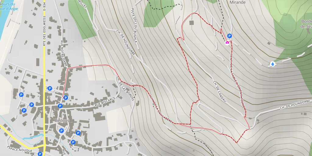 Map of the trail for Table d'Orientation de Bedous