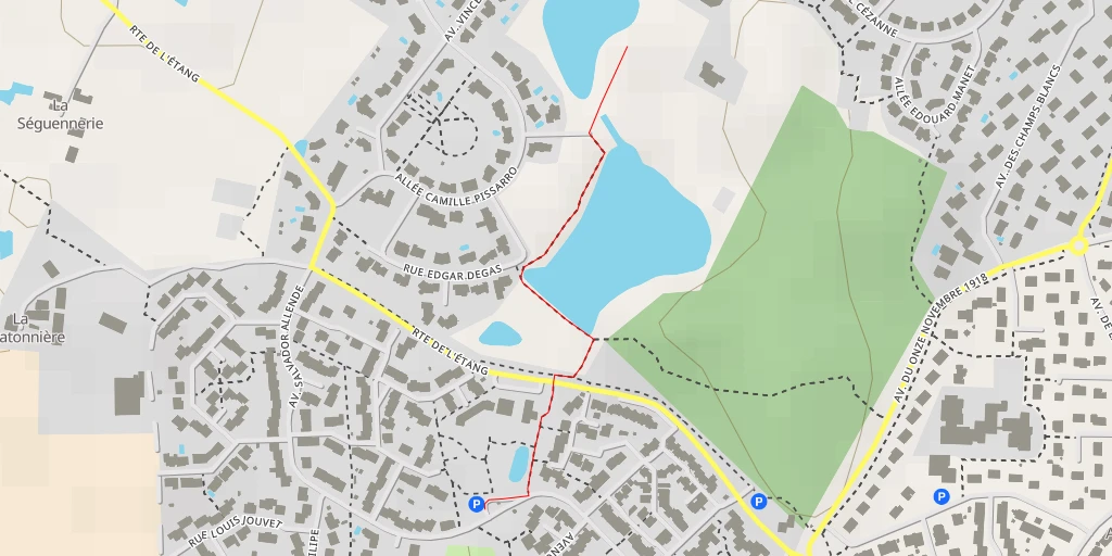 Map of the trail for Avenue Mary Cassat