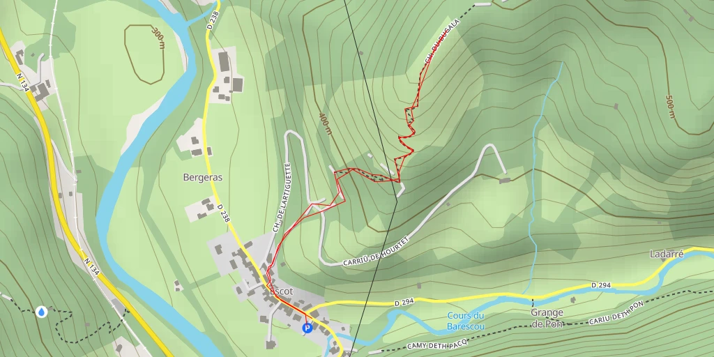 Carte de l'itinéraire :  Bugala