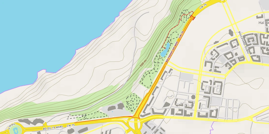 Map of the trail for Jardin du Méridien - Boulevard Front de Mer - Oran