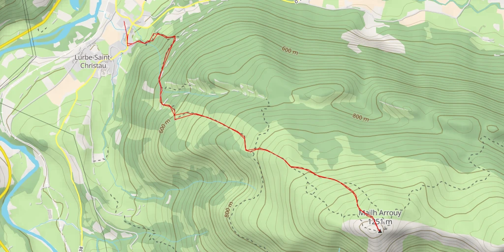 Carte de l'itinéraire :  Mailh Arrouy