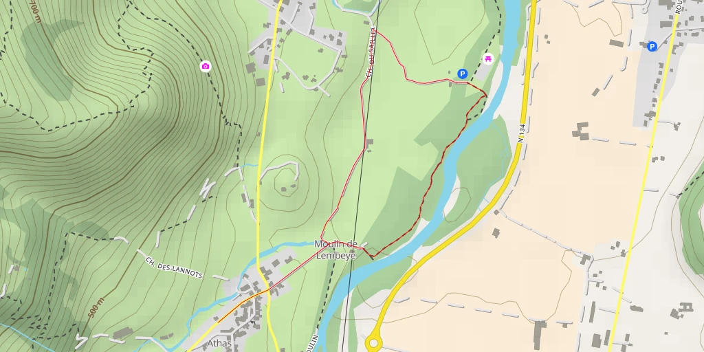 Carte de l'itinéraire :  Chemin de la Mâture d'Issaux - Chemin de la Mâture d'Issaux - Lées-Athas