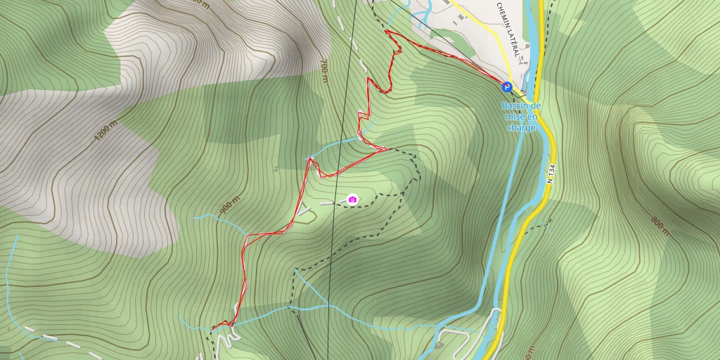 Carte de l'itinéraire :  Chemin d'Anitch de Haut - Chemin d'Anitch de Haut - Lées-Athas