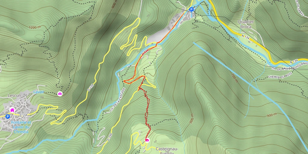 Map of the trail for Table d'Orientation de Lhers