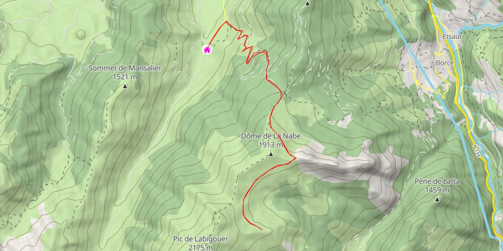 Map of the trail for Dôme de Cayalatte