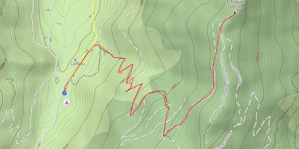 Map of the trail for Le Tuquet