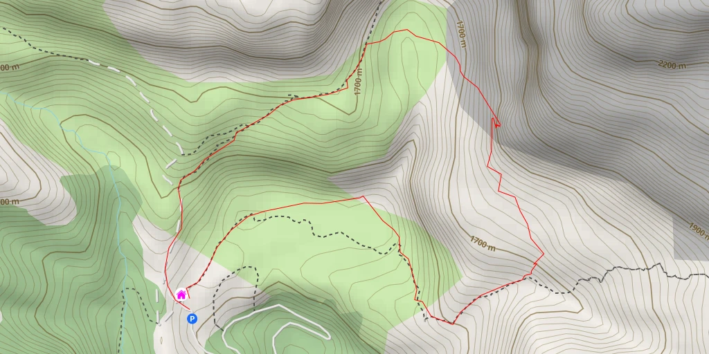 Map of the trail for Bernera o Peña del Mediodía Arista de Los Castillones