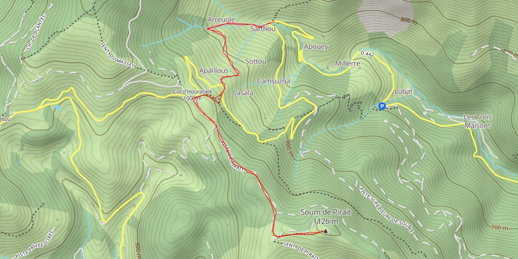 Map of the trail for Soum de Pirait