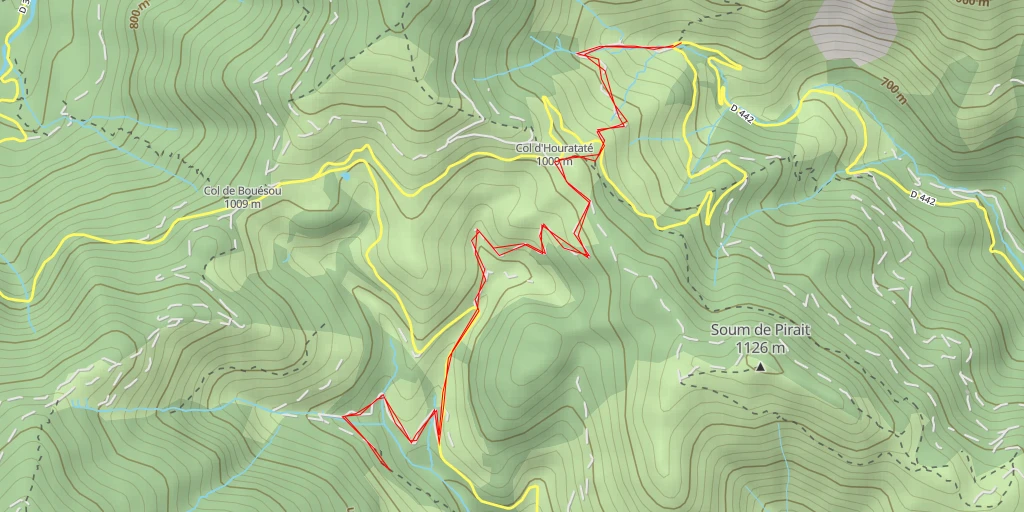 Carte de l'itinéraire :  Sentier d'Espérabé - Sentier d'Espérabé - Lées-Athas